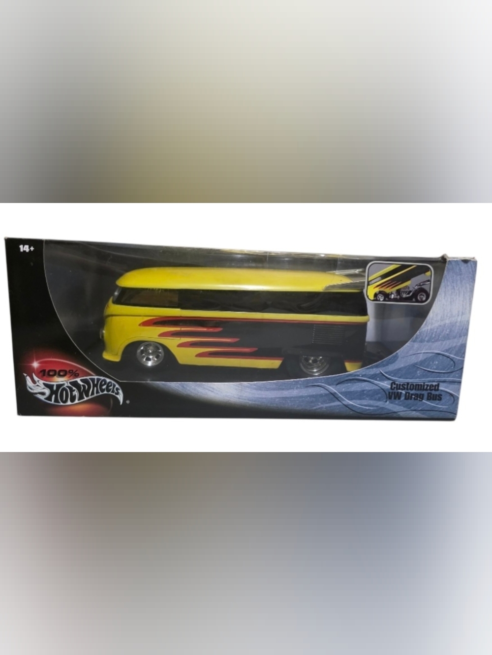 100% Hot Wheels Yellow & Black Customized VW Drag Bus